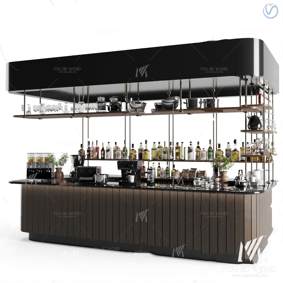 American style bar table 3d model